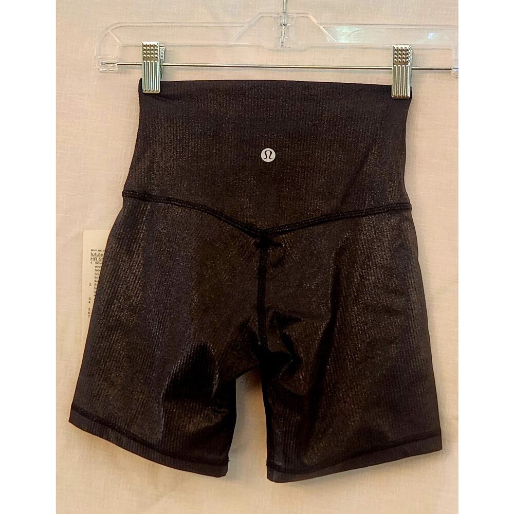 Lululemon Align High Rise/Waist Rib Short 6"Short Shine Black Size 2 New w/Tag
